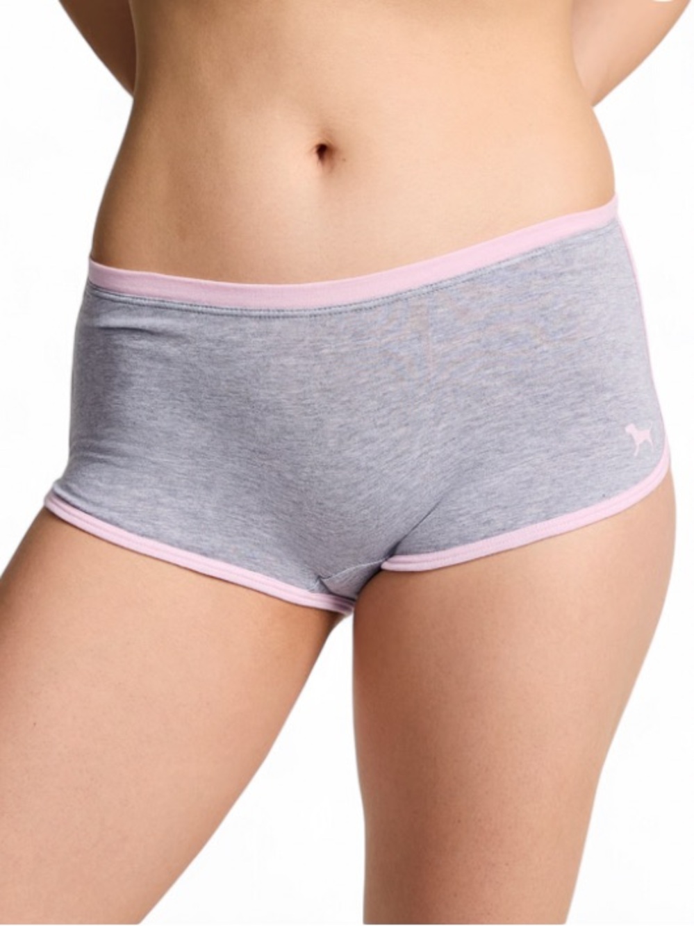 💕 PINK & Gray Y2K Dorm Boyshorts Victoria Secret NWT - Picture 9 of 10